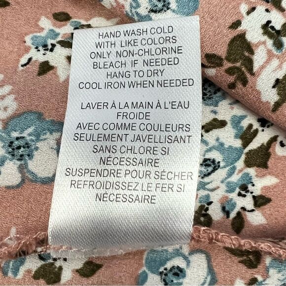 DR2 by Daniel Rainn Ditsy Floral Pintuck Cap Sleeve Blouse, Size XS Dusty Rose - Picture 12 of 12